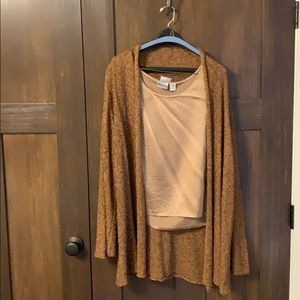 Chico’s sweater and satin tank